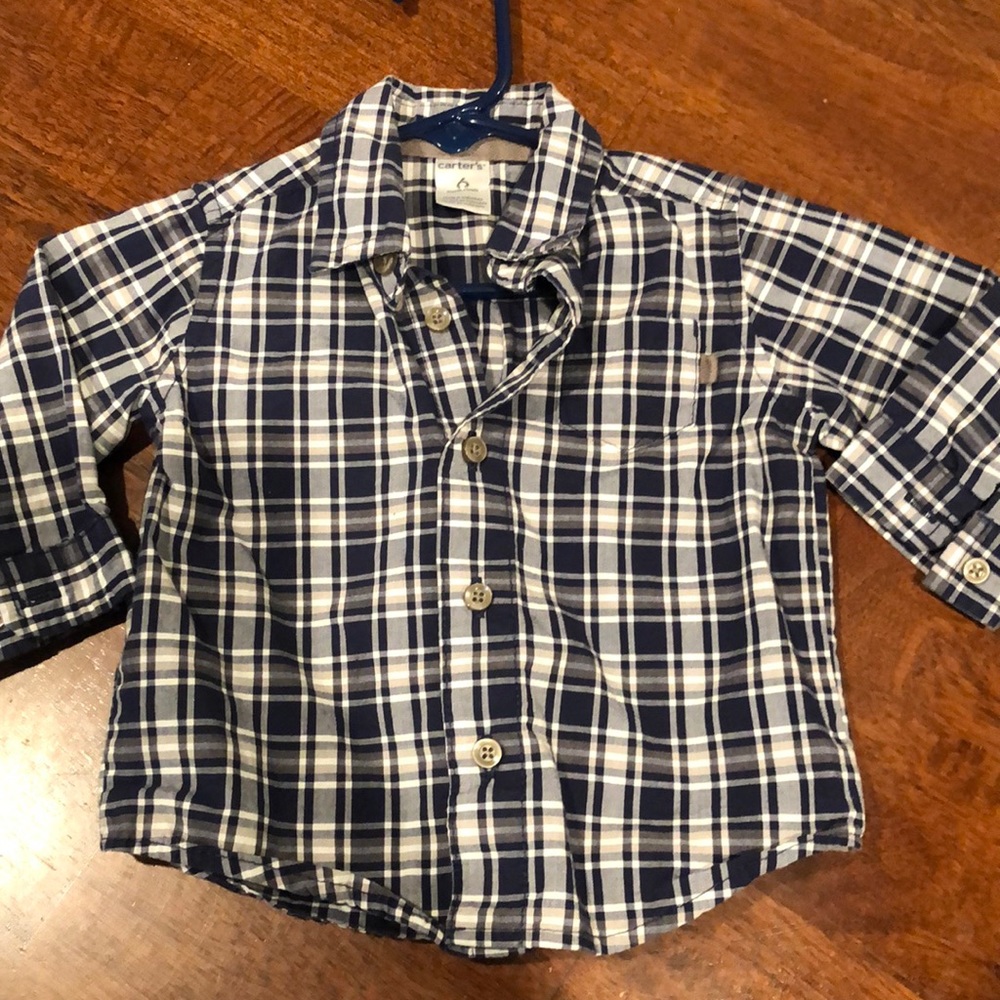 6 month button down top